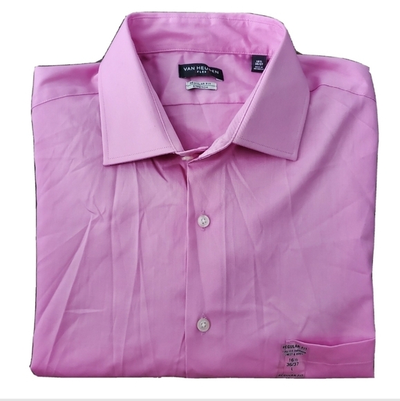 NWT Van Heusen Pink Button Down Dress Shirt - Picture 1 of 5